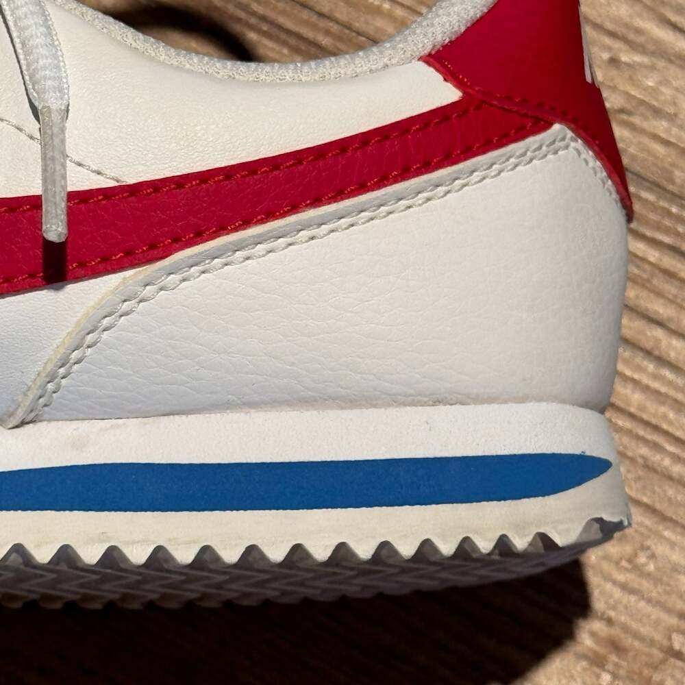 Nike Classic Cortez Leather Forrest Gump White Red Blue GS Youth 6Y Sneakers - Picture 6 of 11